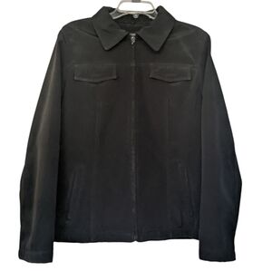 New York and company women's black jacket size large collar and zip up pockets
